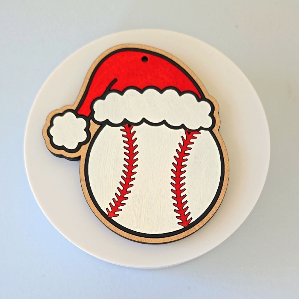 Custom Wooden Baseball Ornament